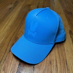 Bold Blue Psycho Bunny Trucker Hat – Stand Out with Style